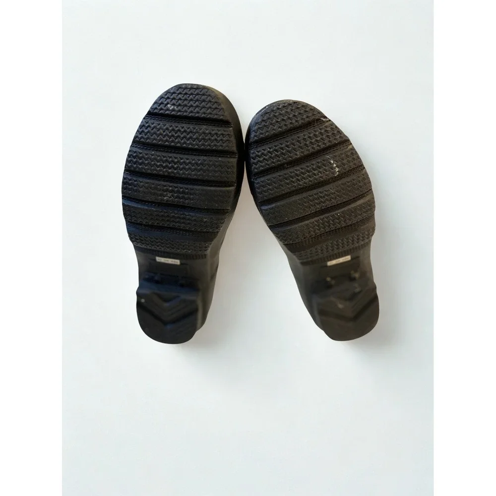 Hunter Kids Tall Rain Boots Black‎ Waterproof Rubber Buckle Boot-Flawed